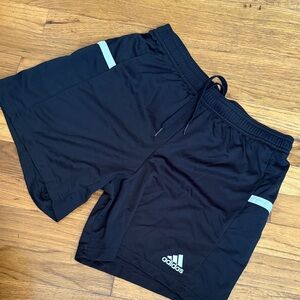 Adidas Men's Black Athletic Shorts with White Accents